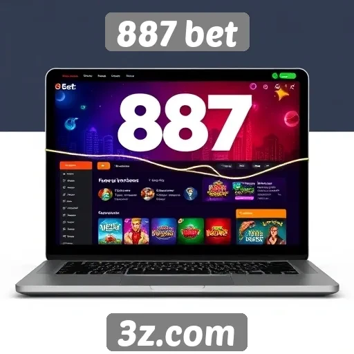 Interface do usuário do site 887 bet analisada